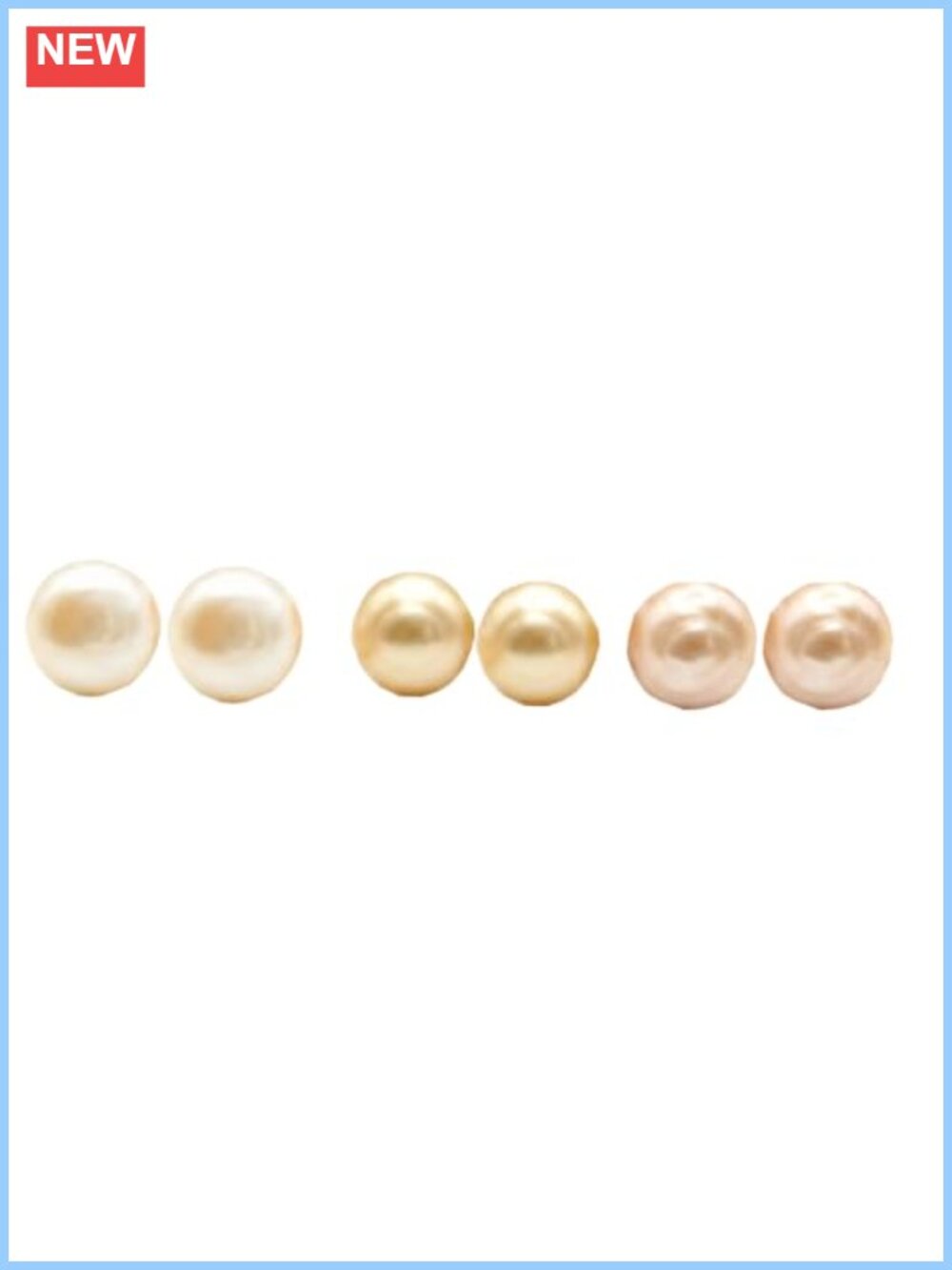 Natural Freshwater Pearl Stud Earrings 3 Pair Set Push Back Silver-Tone